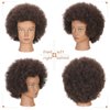 Mannequin Head 100% Human Hair Training Head Afro Hair Manikin Head Manikin Head for Braiding Practice for Hair Styling Salon Training Head Cosmetology Braiding Practice Head Hairdresser