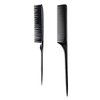 Allegro Combs Rat Tail And Three Row Combs For Women Parting Hairstylist Wide Tooth Comb Detangling Hair Styling Apply Product In Curly Hair Made In The USA 2 Pcs. (Black)