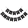 Waenerec Black Happy Birthday Banner Sign Happy Birthday Bunting Banner Garland for Kids Girl Woman Birthday Tea Party Decorations Bunting Flag Birthday Party Supplies