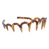 2Pcs Women Comfortable Shark Tooth Comb Headband Hair Band U Toothed Headband Lady Hair Accessory (Dark coffee color + Brown)