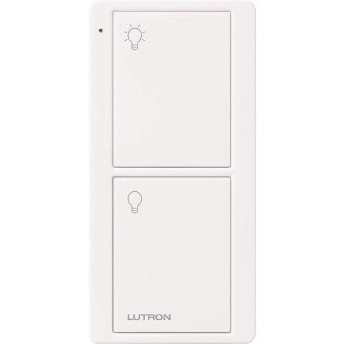 Lutron 2-Button Pico Smart Remote Control for Caseta Smart Switch, PJ2-2B-GWH-L01, White