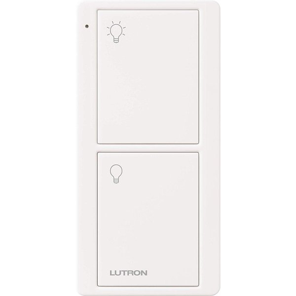 Lutron 2-Button Pico Smart Remote Control for Caseta Smart Switch, PJ2-2B-GWH-L01, White