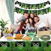 PIXHOTUL Video Game Party Decorations, Disposable 7” and 9” Plates and Napkins, Tablecloth Video Game Party Set, Gaming Birthday Party Supplies for Boys Gamers, 61 PCS