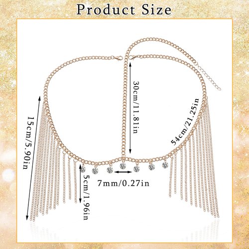 SAWINDA Gold Rhinestone Head Chain Jewelry Tassel Crystal Pendant Headpiece Wedding Bridal Halloween Costume Prom Hair Chain Headbands Goddess Egyptian Head Piece for Women and Girls