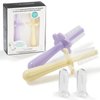 grabease Infant Toothbrush Baby Finger Toothbrush, BPA-Free & Phthalate-Free for Baby & Toddler, 2 Pack, Lavender and Yellow
