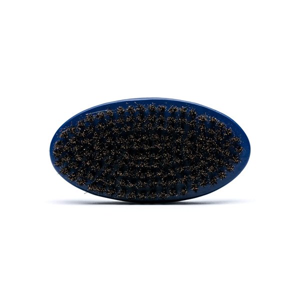 JOHNNY B. Professional Oval Beard Grooming Brush, 100% Boar Bristles (Blue)