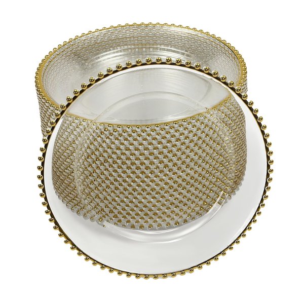 Clear Charger Plates Set, 25 PCS Round Serving Tray, 12in Reusable Serving Tray, Wedding Decoration Serving Tray, Patterned Snack Tray, Embossed Serving Tray for Table Dinner Kitchen Party Decoration