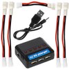 Lipo Battery Charger DC 3.7V 1S 1 Cell RC Charger Micro 5 Port Compact Charger with LED Indicator Mini Size Lipo Charger 5 in 1 USB Lipo Charger