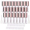 LTKJ 25 Pack 1.2 mL Pretty Empty Lip Gloss Tubes Containers, Clear Mini Refillable Lip Balm Bottles with Rubber Inserts and 3pcs Transfer Pipettes for Lip Samples Travel DIY Makeup (Rose Golden)