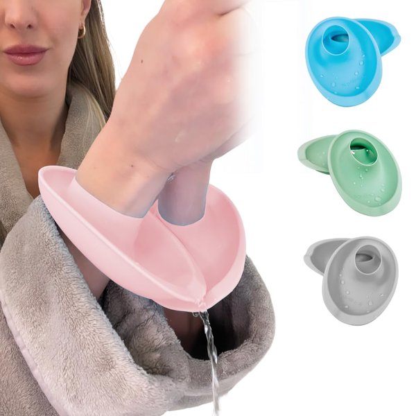 Liquilinks - 1 Pair of LiquiBands Silicone Wrist Bands for Washing Face - Spa Face Wash Wristbands That Keep You Clean and Dry - Arm Bands Wrist Water Guards Blush Pink