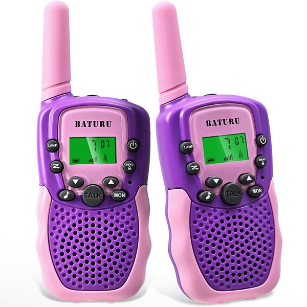 BATURU Walkie Talkies for Kids, Kids Walkie Talkies 2 Pack, Walkie Talkies Christmas Toys Gifts for 4 5 6 7 8 9 10 Year Old, Stocking Stuffers for Kids Boys Girls Toddlers (2 Pack-Purple)