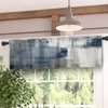MCALK Blue Blackout Kitchen Curtains Tiers and Valances Set 3 Piece for Windows White and Grey Kitchen Window Curtains Set,Modern Abstract Art Valances for Living Room(36" Tiers Set)