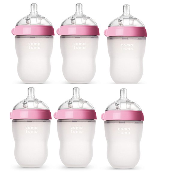 Comotomo Natural Feel 8oz. Bottle 6 Pack - Pink