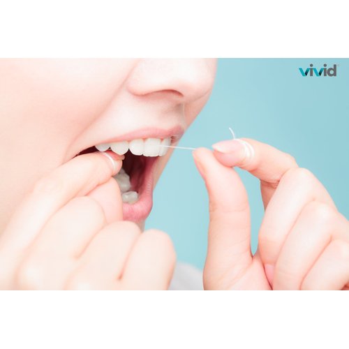 Vivid Premium Flavored PTFE Dental Floss With Color Coded Tooth Shape Case – 12 Meters – Pack of 72 (Mint, PTFE Floss)