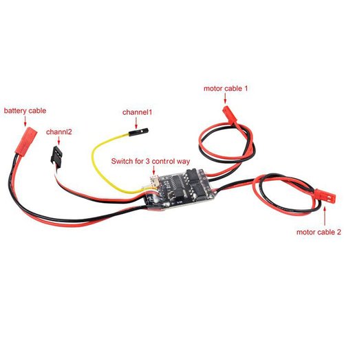 FPVDrone Bidirectional 5A ESC Brushed Speed Controller Dual Way ESC 2S-3S Lipo for RC Model Boat/Tank 130 180 Brushed Motor Spare Parts(4PCS)
