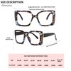 bullabulling Retro Square Blue Light Blocking Reading Glasses For Women Men Oversized Anti Anti Glare UV Eyewear… (floral/black, 2.0)