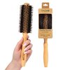 Tada Natural Beauty Bamboo Hair Brush l Wooden Comb l Bamboo Brushes for Wet Dry Curly Thick Straight Hair l Detangling Hairbrush for Women, Men, and Kids (Boar round brush)