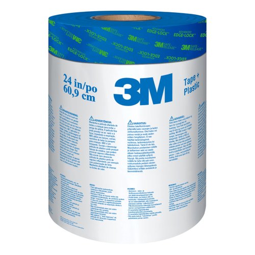 ScotchBlue Pre Plastic Painters Tape, 24 in x 30yd, Tape & Masking Film Combined in One Product, Static Cling to Stay in One Place, No Residue Masking Tape, Film Unfolds to 24" Wide (PT2093EL-24)