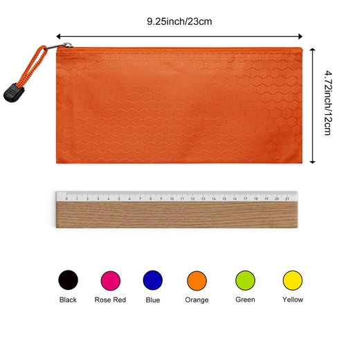 LABUK 6 Pack Zipper Pencil Pouches Bulk, Waterproof Pencil Bags Pencil Case for Office Supplies Travel Cosmetics Accessories in 6 Color