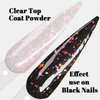 Sparkle Holographic Clear Chameleon Glitter Nail Dip Powder Nail Kit 6 Colors Set with opal foils, easy to use for starters, perfect Top Coat for black nail art SG061 ( Dip Liquid Set Not Included)