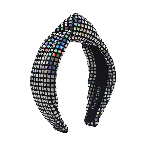Divalots Padded Laser Sequin Knotted Headband, Stylish and Comfortable Hair Accessory for Women, Perfect for Parties and Events