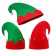 SATINIOR 2 Packs Christmas Elf Felt Hat Santa Elf Hats Jingle Bells Xmas for Kids Adults Holiday Theme Photos Props Christmas Party