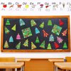 24 Pcs DIY Christmas Tree Paper Craft Kit Hanging Ornaments DIY Christmas Crafts Card Making Kit for Kids Holiday Favor Decorative Sticker Xmas Party Supplies