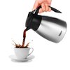 Tiken 34 Oz Thermal Coffee Carafe, Stainless Steel Insulated Vacuum Coffee Carafes For Keeping Hot, 1 Liter Beverage Dispenser (Silver)