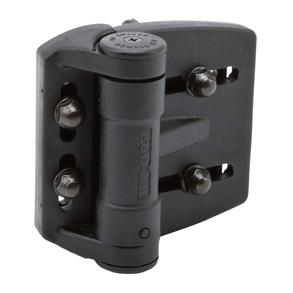 D&D Technologies TCAMA2 Multi-Adjust Regular Duty Gate Hinges, for Self Closing Metal, Wood, Vinyl Gates up to 55 Pounds, 3-Way Adjustable, Gap up to 2", Black, 2 Count
