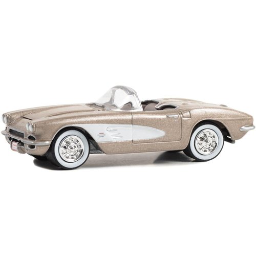 Collectibles 1961 Chevy Corvette Convertible Fawn Beige Metallic (Lot #1041) Barrett Jackson Scottsdale Edition Series 13 1/64 Diecast Model Car by Greenlight 37300A