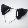 Cat Ears Headband Hair Clips Fox Ears Hair Bands Barrettes Women Furry Kitty Kitten Cat Headpiece Hairband Hair Hoop Halloween Party Decoration Cosplay Costume Handmade Hair Accessories Black Black