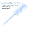 Hair Highlight Comb Set Heat Resistant, Double sided Wide Fine Tooth Highlight Comb for Hair Dye, Hair Stylist, Highlighting Comb (Blue)