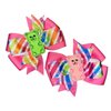 Gummy Bear Pinwheel Pigtail Hair Bow Set 3"