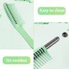 3 Packs Hair Comb, Comb with Roller, Detangling Comb with Roller Integrated Roller Hair Comb, Anti Splicing Comb for Salon Barber Hair Dye (Green)