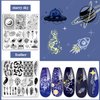Biutee Nail Stamping Plates set 15 pcs Nail Art Stamper Scraper Storage Bag Gift Box Nail Stamp Template Kit Lace Flower Butterfly Star Holiday Sports Design Nail Image Plate
