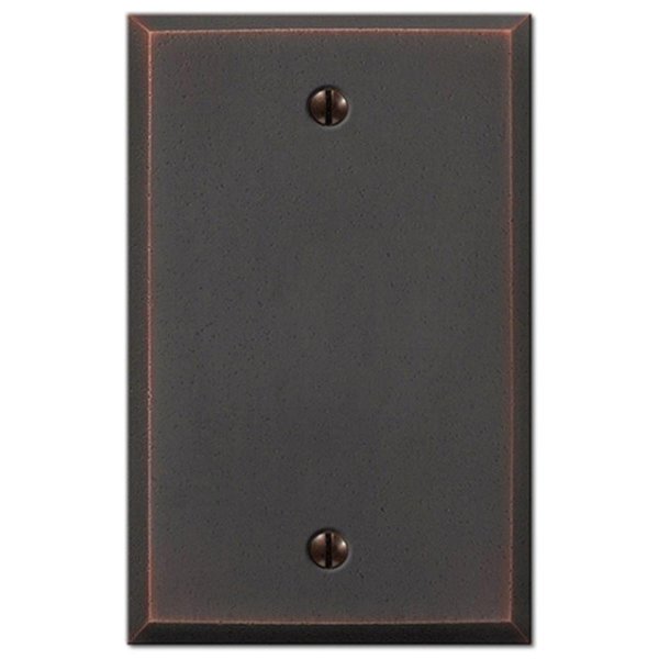 AMERELLE 68BDB Manhattan Single Blank Cast Metal Wallplate in Aged Bronze