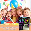 YQV Neon Glow Invitation Birthday Party Invitations, 20-Count Let's Glow Crazy Theme Birthday Party Invites With Envelopes-HBYQK-B02
