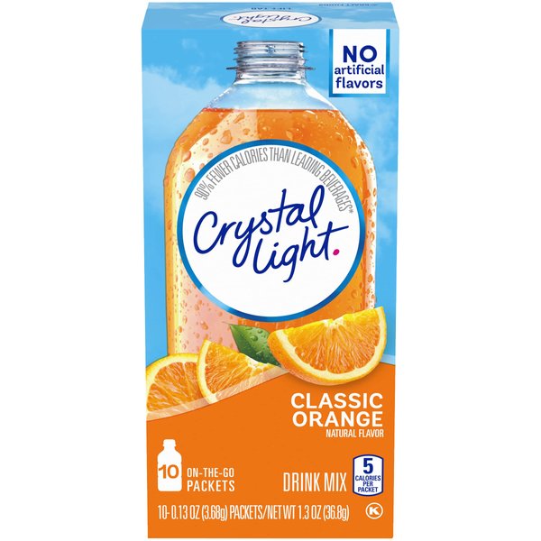 Crystal Light On The Go Sunrise Classic Orange Drink Mix, 10 ct, 2 pk