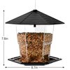 Jealoeur Bird Feeders for Outside Bird Feeder with a Latch Feature,Retractable Bird Feeders for Outdoors Hanging, Wild Bird Seed for Outside and Garden Decoration Yard for Bird Watchers (Black)