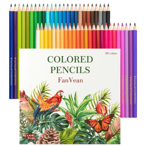 FanVean Colored Pencils Color Pencil Set for adult Coloring book Gifts for kids & Adults 50 count