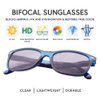 VITENZI Bifocal Sunglasses for Men and Women Retro Reading Sun Tinted Glasses with Readers - Prato in Dark Blue 1.50
