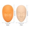 JimKing Tattoo Practice Skin Head, 3pcs Soft Rubber Fake Skin for Permanent Makeup Microblading Eyebrow Lip Eyeliner Tattooing, 1pcs Facial Tattoo Training Skin Support Base