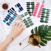 SILPECWEE 16 Sheets Nail Wraps for Women Gradient Star Moon Nail Polish Strips Gel Nail Strips Fingernail Stickers Self Adhesive Nail Polish Stickers for Kids Girl Stick on Nails with 1pc Nail File