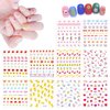 IHUKEIT 10 Sheets Cute Nail Stickers for Kids Including Animals Fruits Flowers Food Rainbow Leaves Designs Self Adhesive Nail Decals for Little Girls Women Nail Art Decoration Fun