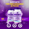 (2 Pack) Memo Master – Premium Daily Memory & Focus Support with a Natural Blend to Help Maintain Sharp Thinking and Concentration| Easy-to-Swallow MemoMaster Pills for Everyday Use (120 Capsules)