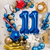 Baseball Balloons 11th Birthday Decorations for Boys, Baseball Party Decoration Baseball Sports Theme Party Supplies, 40 inch Foil Number Balloons Number 11 Balloon Blue Red White Sports Balloon Kits