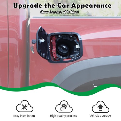 Fuel Tank Cap Replacement Anti-theft Lock Cap Compatible with Toyot@ Tacoma 2016-2022 Automotive Fuel Tank Gas Filling Cap Decoration, Gas Tank Door Cap with Lock