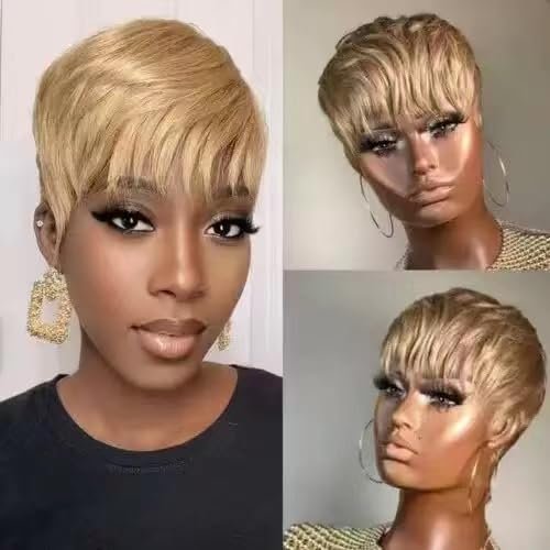 QITAQOTA Pixie Cut Wig Blond Wigs Short Cut Wig Short Wig for Women Wigs for Women Halloween Cosplay Wig Natural Synthetic Wigs