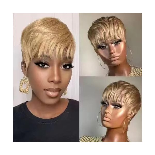 QITAQOTA Pixie Cut Wig Blond Wigs Short Cut Wig Short Wig for Women Wigs for Women Halloween Cosplay Wig Natural Synthetic Wigs