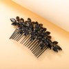 Teyglen Hair Comb, Crystal Bride Wedding Hair Comb Full Black Rhinestone Side Comb Bridal Hair Piece Accessories for Bride Women Girl (Black, 11 * 6 cm / 4.33 * 2.36 inches)